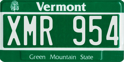 VT license plate XMR954