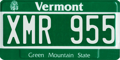 VT license plate XMR955