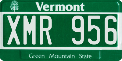 VT license plate XMR956