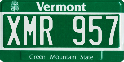 VT license plate XMR957