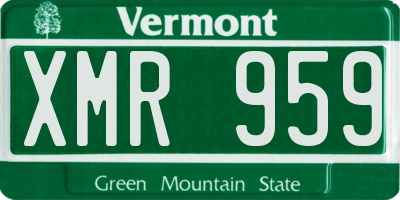 VT license plate XMR959