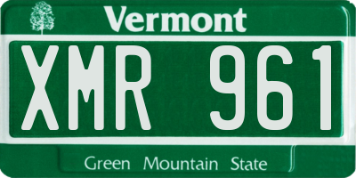 VT license plate XMR961