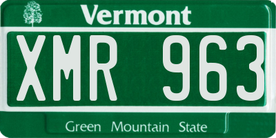 VT license plate XMR963