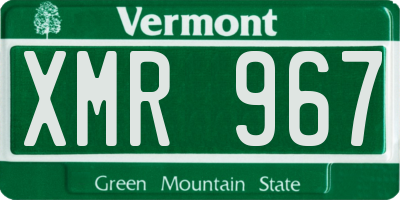 VT license plate XMR967