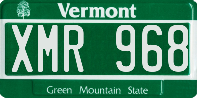 VT license plate XMR968