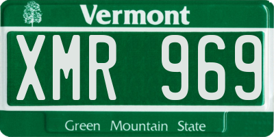 VT license plate XMR969