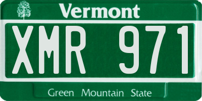 VT license plate XMR971