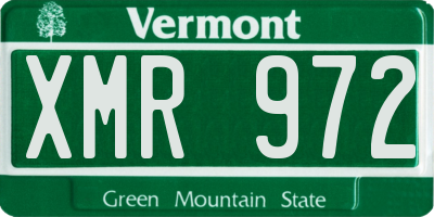 VT license plate XMR972