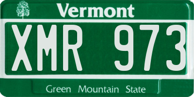 VT license plate XMR973