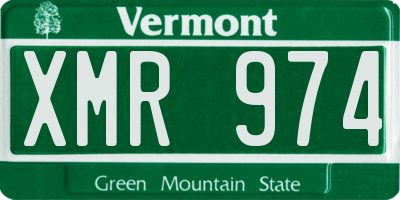 VT license plate XMR974
