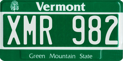 VT license plate XMR982