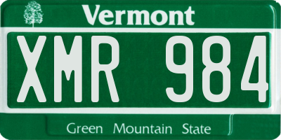 VT license plate XMR984