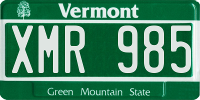VT license plate XMR985