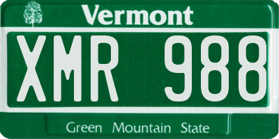 VT license plate XMR988