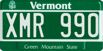 VT license plate XMR990