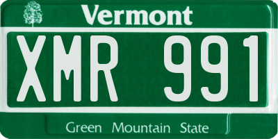 VT license plate XMR991