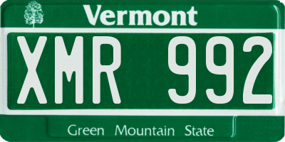 VT license plate XMR992