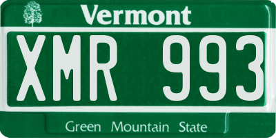 VT license plate XMR993