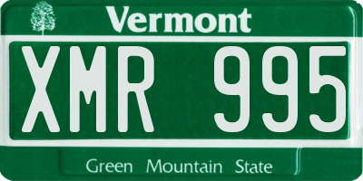 VT license plate XMR995