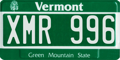 VT license plate XMR996