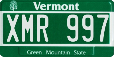 VT license plate XMR997