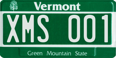 VT license plate XMS001