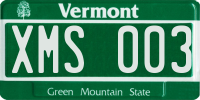 VT license plate XMS003