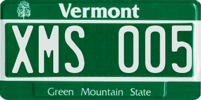 VT license plate XMS005