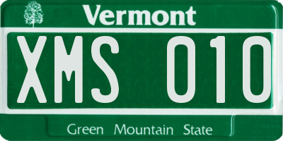 VT license plate XMS010