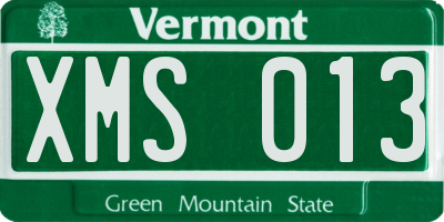 VT license plate XMS013