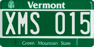 VT license plate XMS015