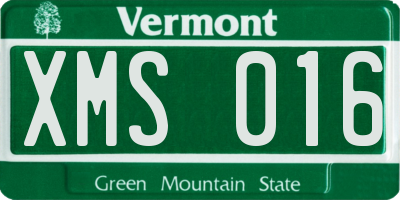 VT license plate XMS016