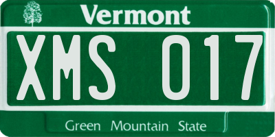 VT license plate XMS017
