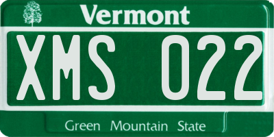 VT license plate XMS022