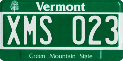 VT license plate XMS023