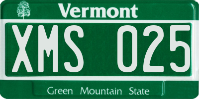 VT license plate XMS025
