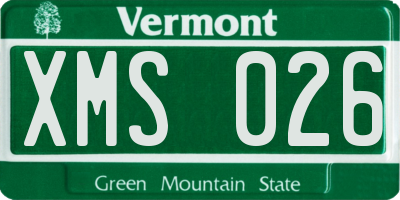 VT license plate XMS026
