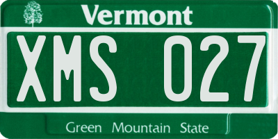 VT license plate XMS027