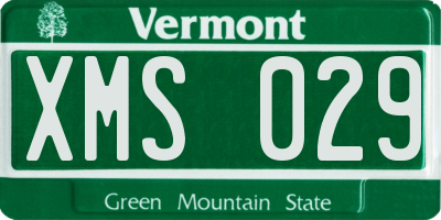 VT license plate XMS029