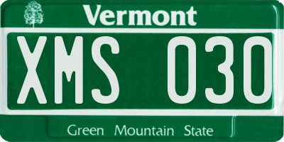 VT license plate XMS030