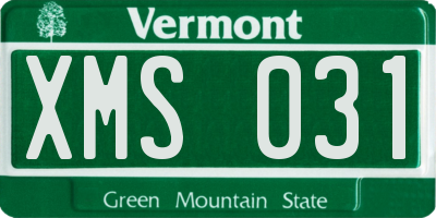 VT license plate XMS031