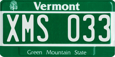 VT license plate XMS033