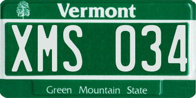 VT license plate XMS034