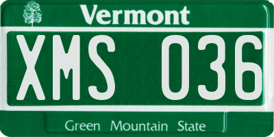 VT license plate XMS036