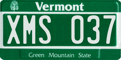 VT license plate XMS037