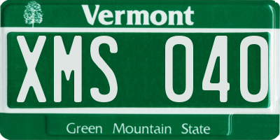 VT license plate XMS040
