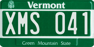 VT license plate XMS041