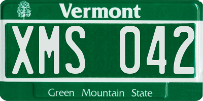 VT license plate XMS042