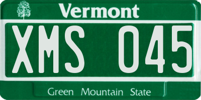 VT license plate XMS045
