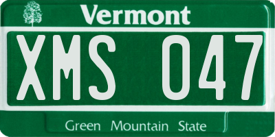 VT license plate XMS047